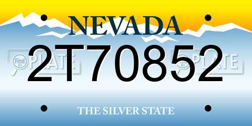 2T70852 Nevada License Plate