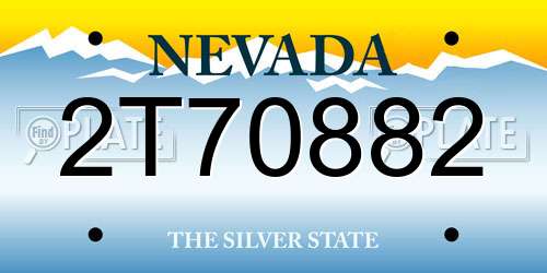 2T70882 Nevada License Plate