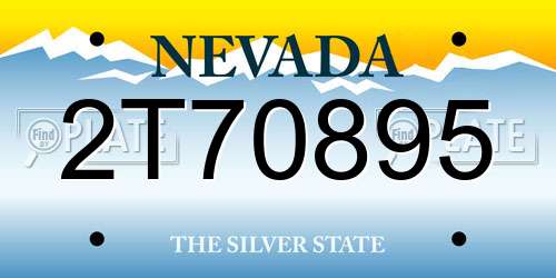 2T70895 Nevada License Plate