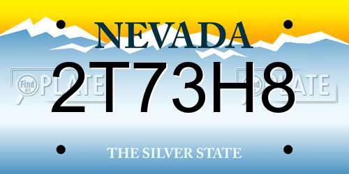2T73H8 Nevada License Plate