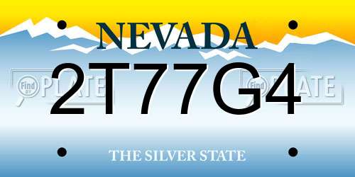 2T77G4 Nevada License Plate