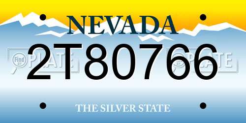 2T80766 Nevada License Plate