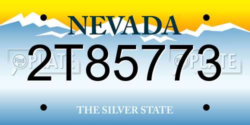 2T85773 Nevada License Plate