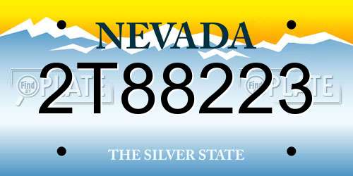 2T88223 Nevada License Plate