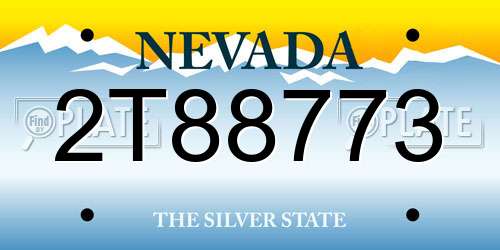 2T88773 Nevada License Plate