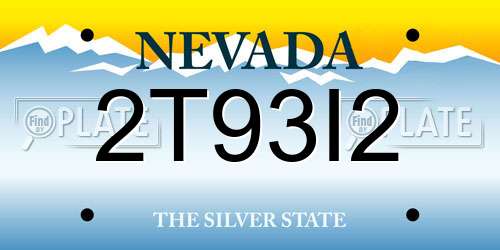 2T93I2 Nevada License Plate