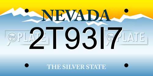 2T93I7 Nevada License Plate