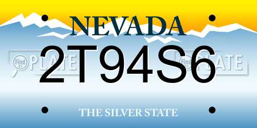 2T94S6 Nevada License Plate