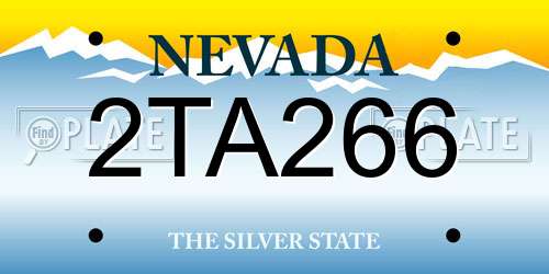 2TA266 Nevada License Plate
