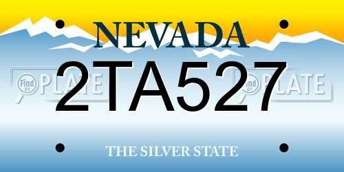 2TA527 Nevada License Plate
