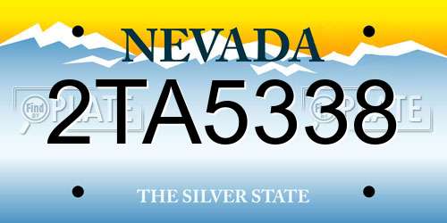 2TA5338 Nevada License Plate
