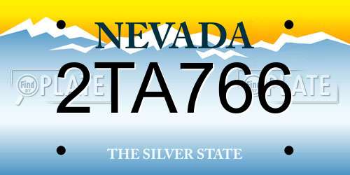 2TA766 Nevada License Plate