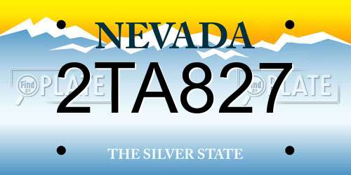 2TA827 Nevada License Plate