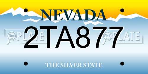 2TA877 Nevada License Plate