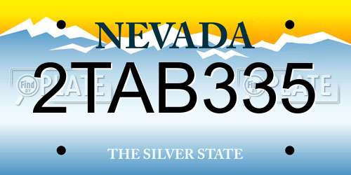 2TAB335 Nevada License Plate