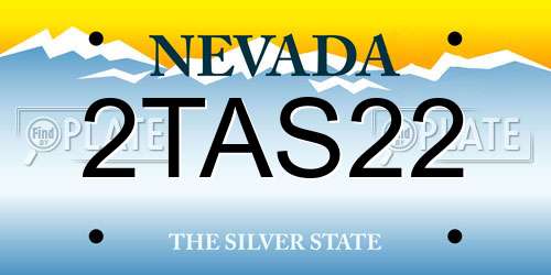 2TAS22 Nevada License Plate