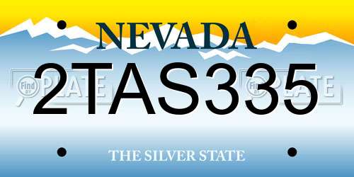 2TAS335 Nevada License Plate