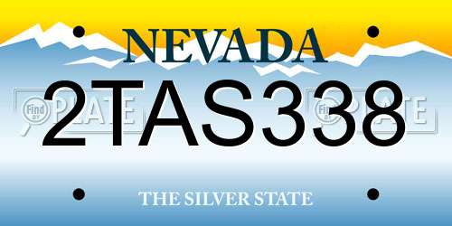 2TAS338 Nevada License Plate