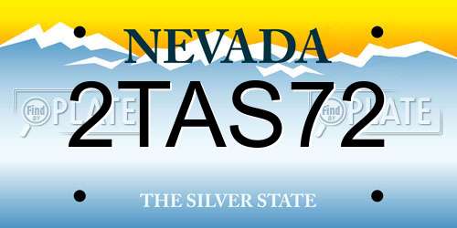 2TAS72 Nevada License Plate
