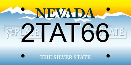 2TAT66 Nevada License Plate