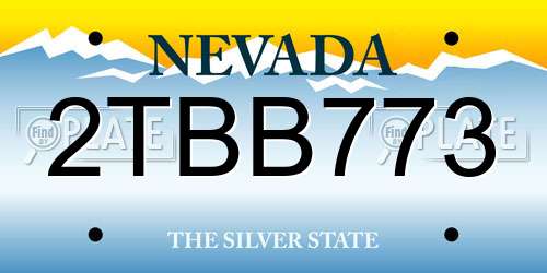 2TBB773 Nevada License Plate