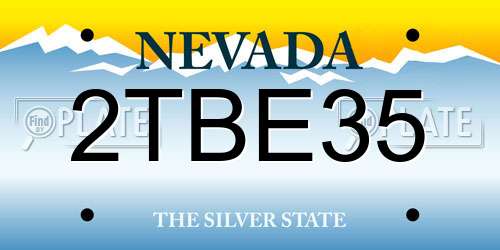 2TBE35 Nevada License Plate