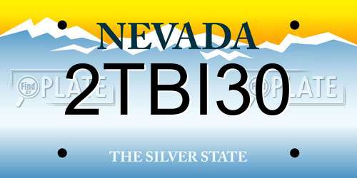 2TBI30 Nevada License Plate