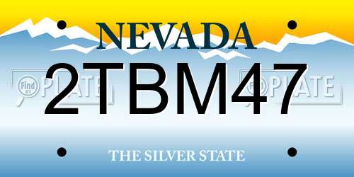 2TBM47 Nevada License Plate