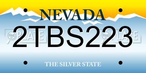 2TBS223 Nevada License Plate
