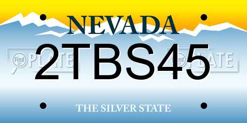 2TBS45 Nevada License Plate