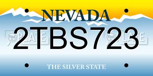 2TBS723 Nevada License Plate
