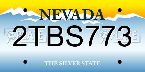 2TBS773 Nevada License Plate