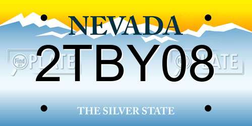 2TBY08 Nevada License Plate