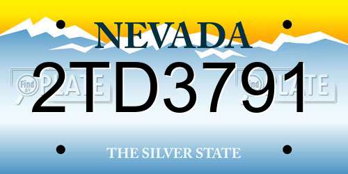 2TD3791 Nevada License Plate