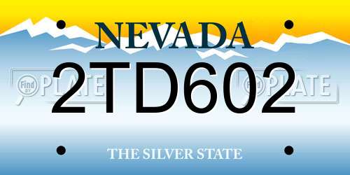 2TD602 Nevada License Plate