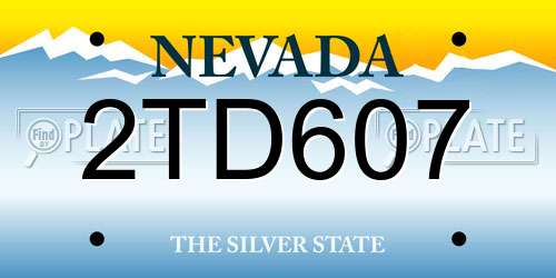 2TD607 Nevada License Plate