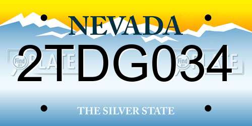 2TDG034 Nevada License Plate
