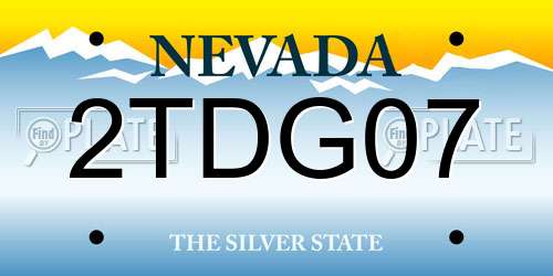 2TDG07 Nevada License Plate