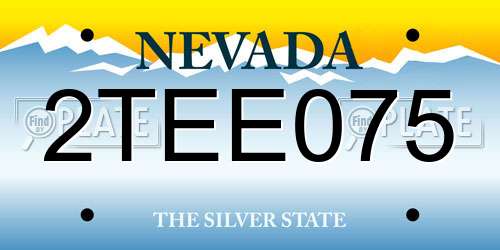 2TEE075 Nevada License Plate
