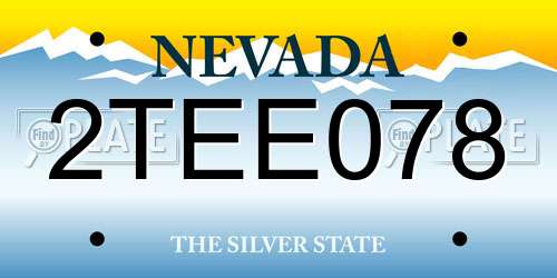 2TEE078 Nevada License Plate