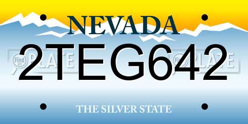 2TEG642 Nevada License Plate