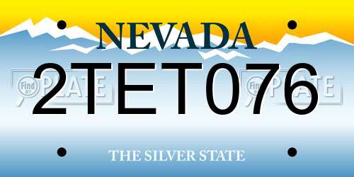 2TET076 Nevada License Plate