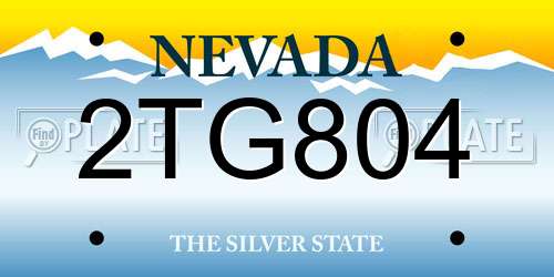 2TG804 Nevada License Plate