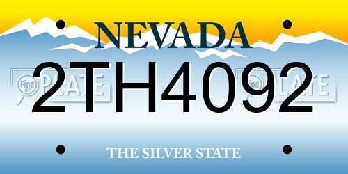 2TH4092 Nevada License Plate
