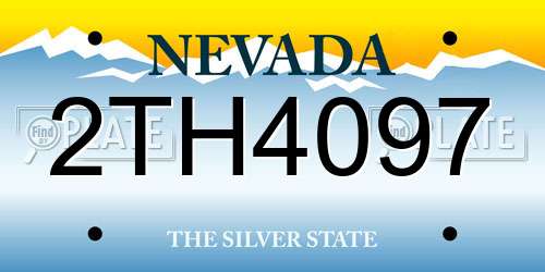 2TH4097 Nevada License Plate