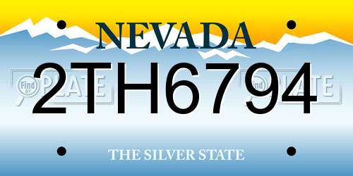 2TH6794 Nevada License Plate