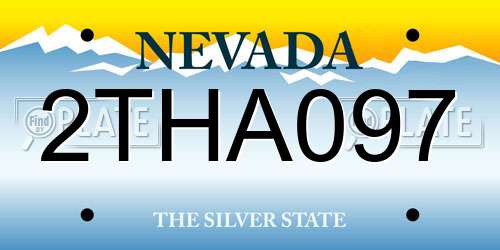 2THA097 Nevada License Plate