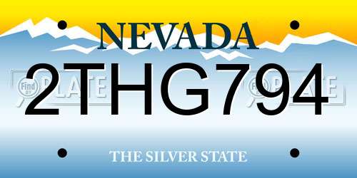 2THG794 Nevada License Plate