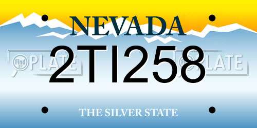 2TI258 Nevada License Plate