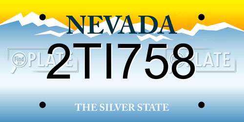 2TI758 Nevada License Plate